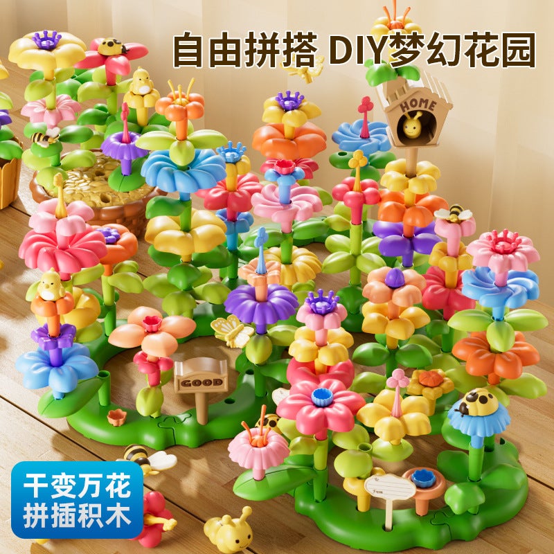 Children'S Artificial Building Blocks Bouquet Diy Cartoon Versatile Garden Assembly Puzzle Puzzle Toys For Boys And Girls - Image 4